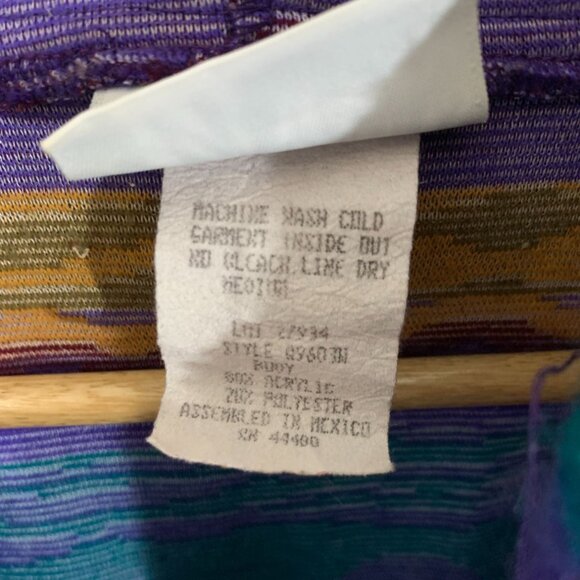 Jeans Wear Vintage Aztec Print Pullover, Hood, 1/4 Zip, 90s Indie Size Medium - Picture 5 of 16